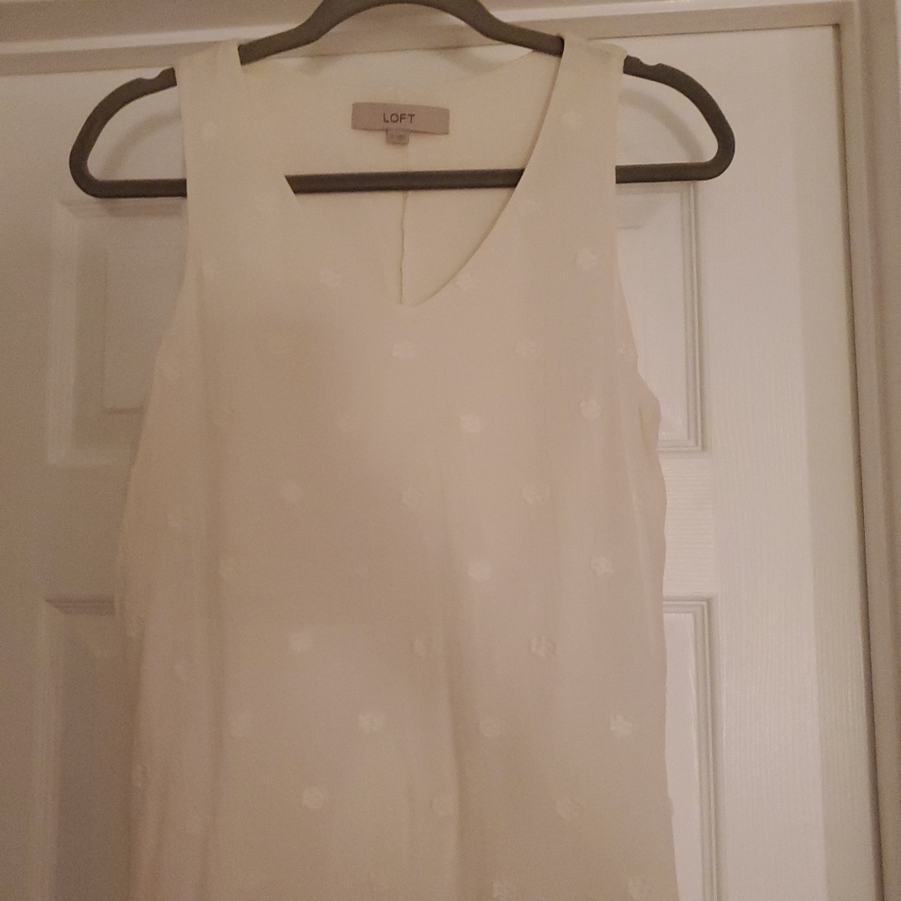 IVORY DETAILED FLOWY TANK TOP SIZE SMALL FROM LOFT